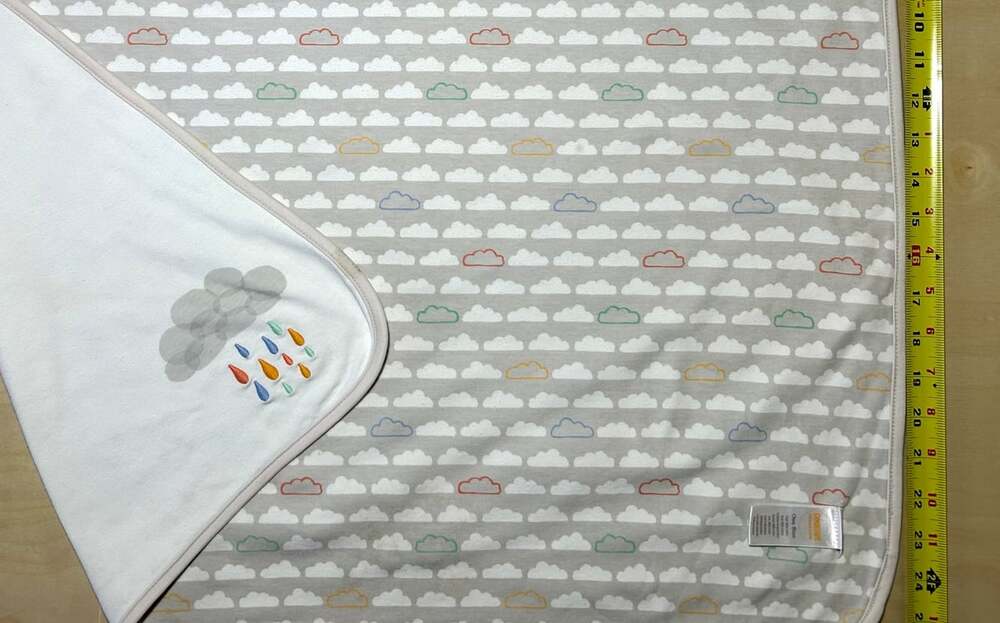 Gymboree clouds colorful white gray 2014 100% Cotton blanket READ